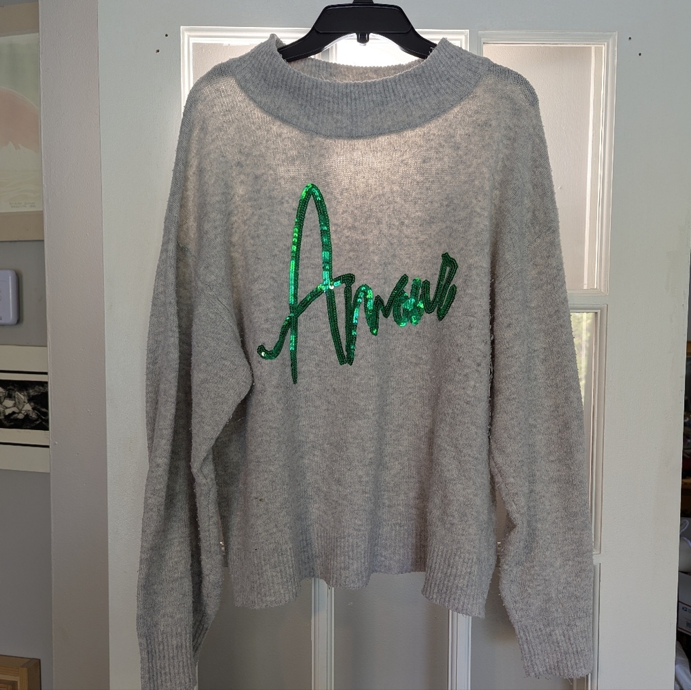 A New Day Textured Gray Knit Sweater | Women’s XL | Cozy Stretch Pullover